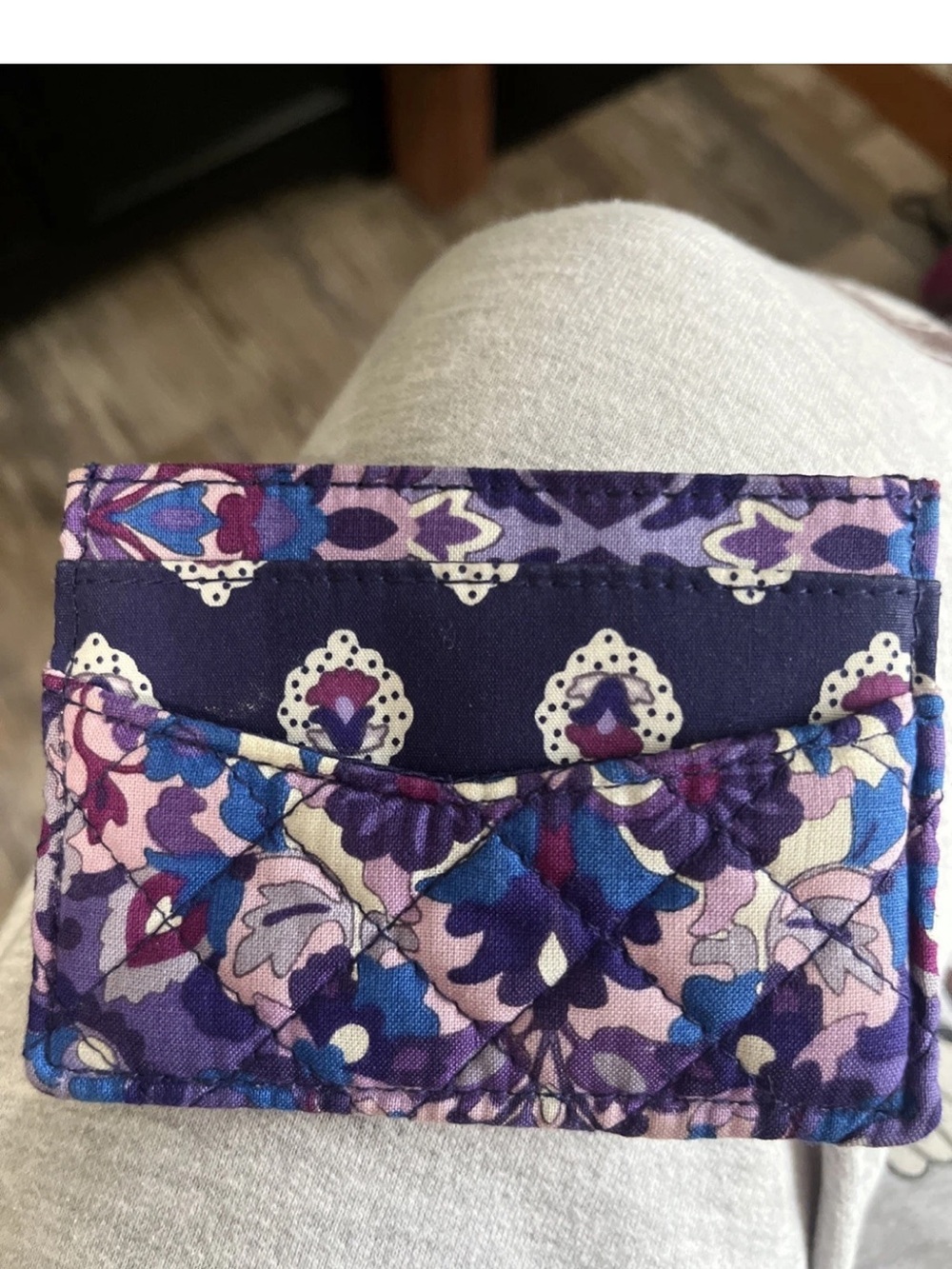 Vera Bradley Quilted Floral Card Holder in Purple Mix